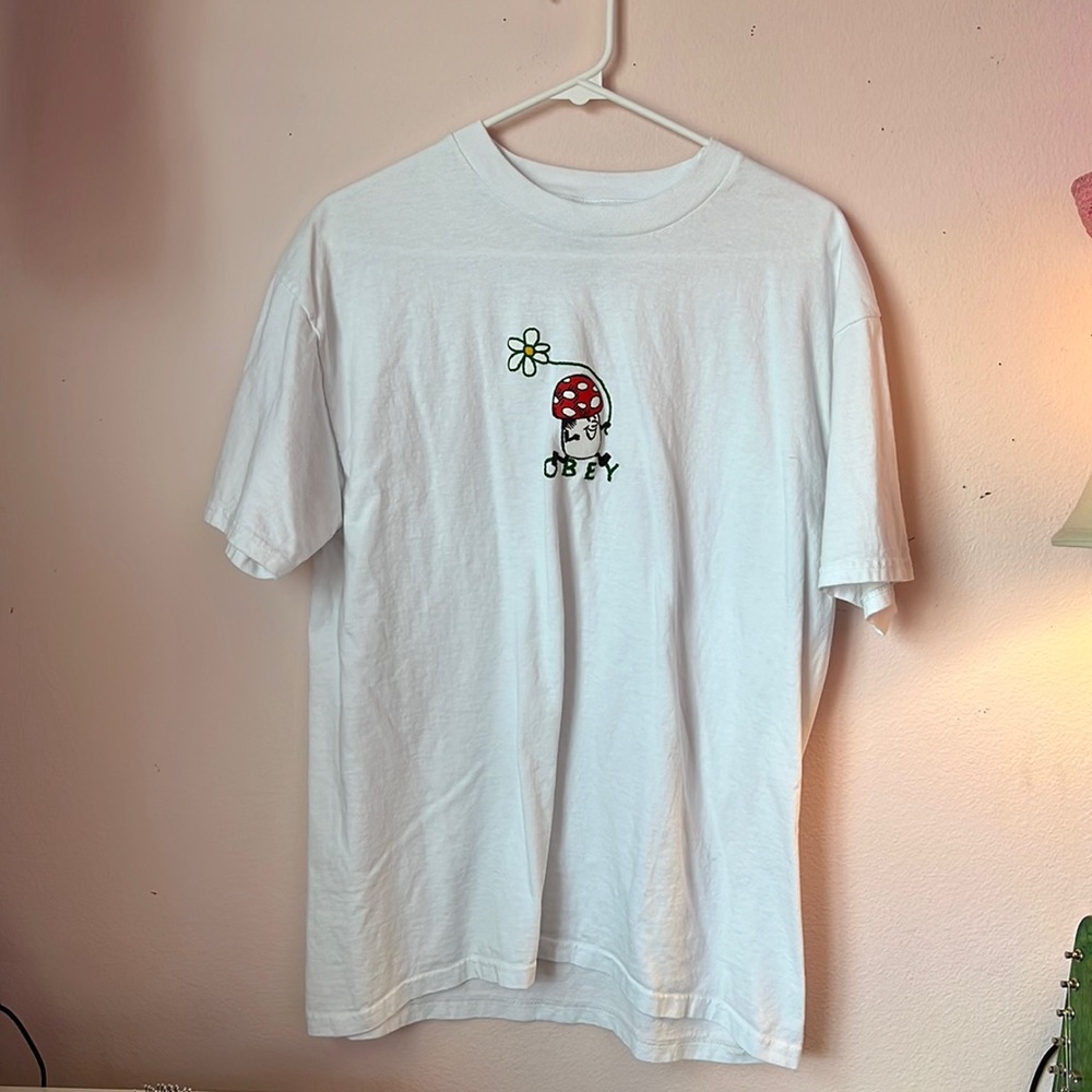 White obey Pacsun Tee
